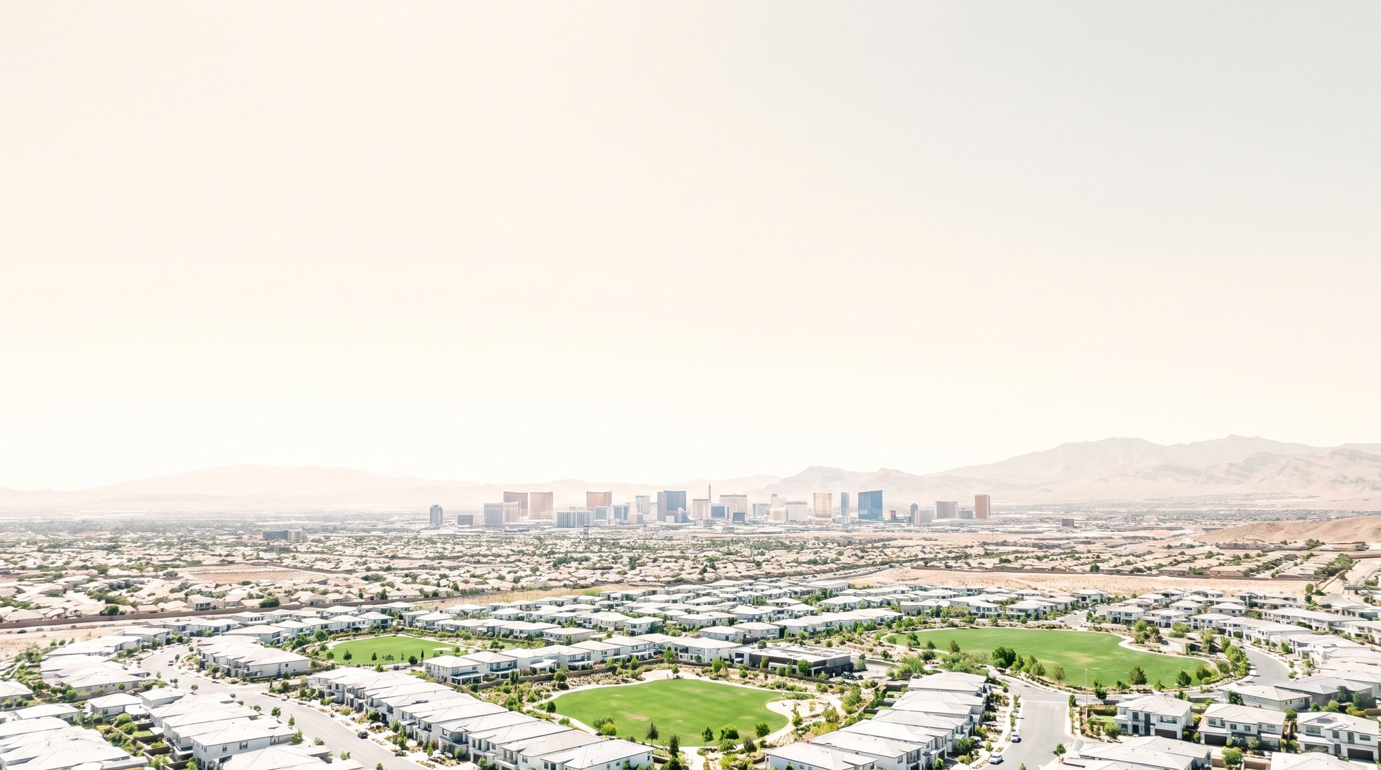 Aerial view across the Las Vegas valley