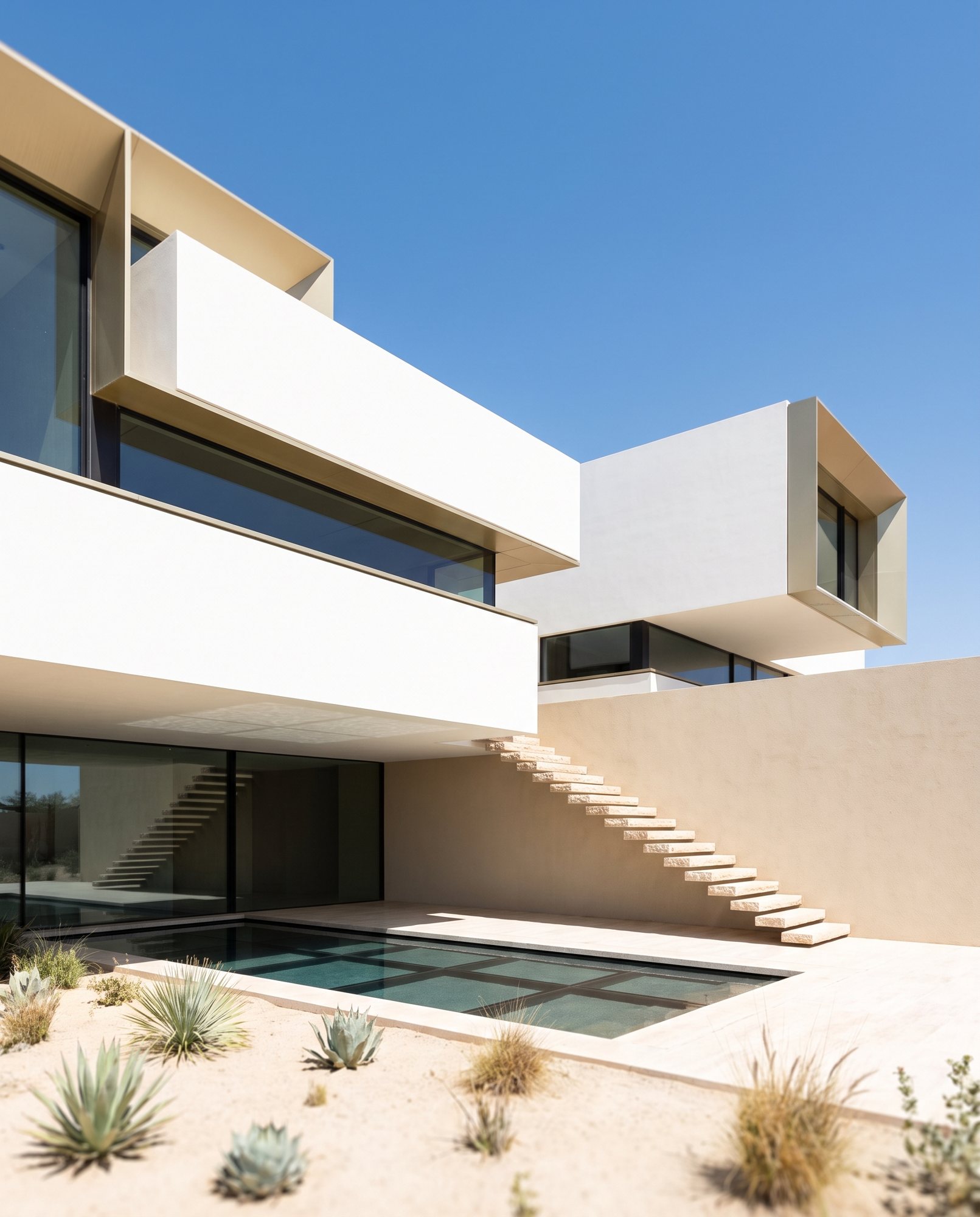 Contemporary desert residence with geometric architecture